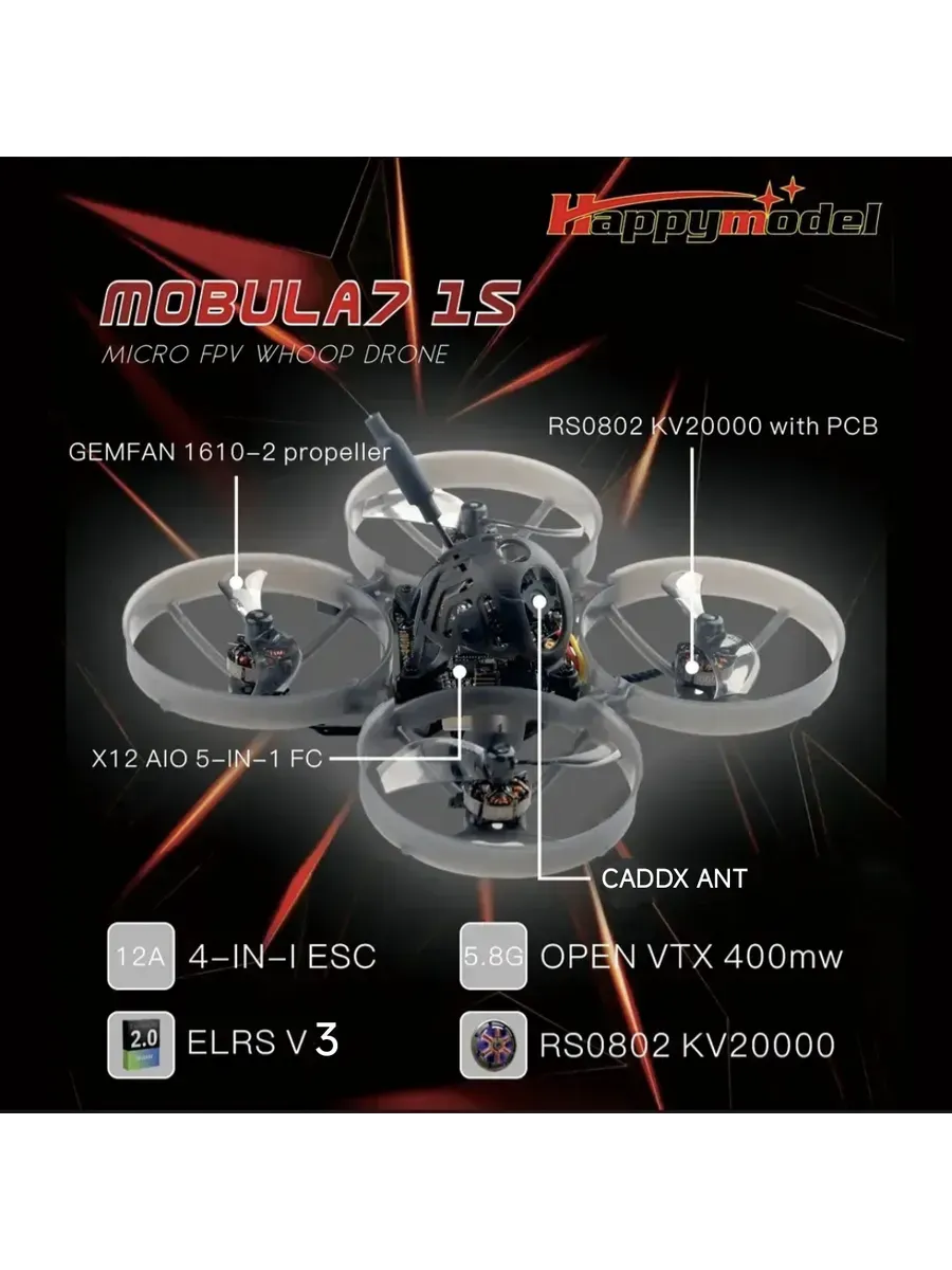 FPV квадрокоптер Mobula7 1S ELRS