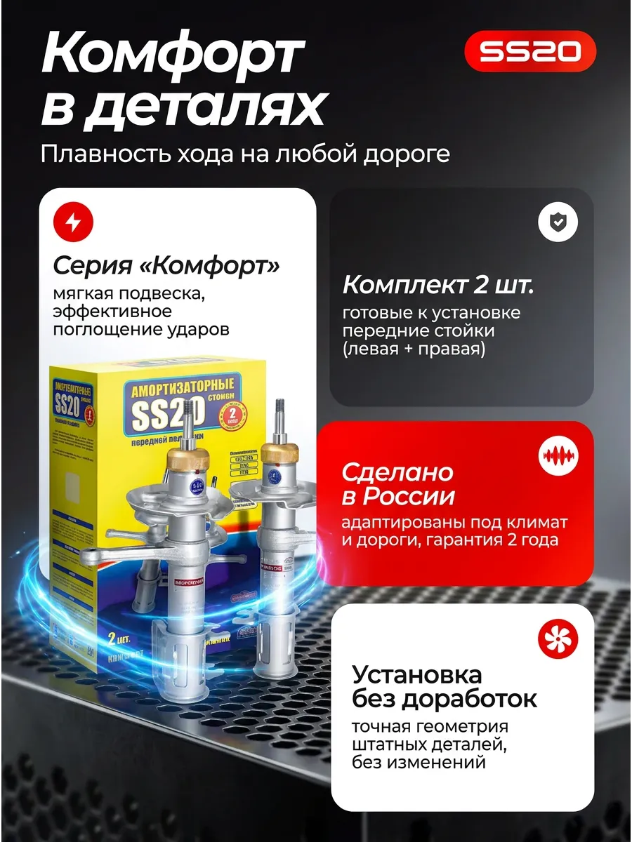 Стойка аморт лев/прав Ваз 2190 SS20 (комфорт)