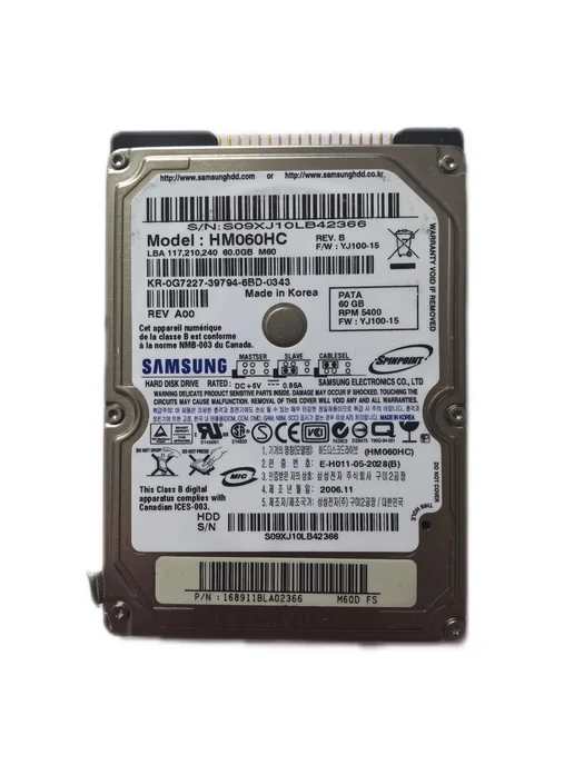 Samsung Жесткий диск IDE 2.5" 60 GB, 60 ГБ