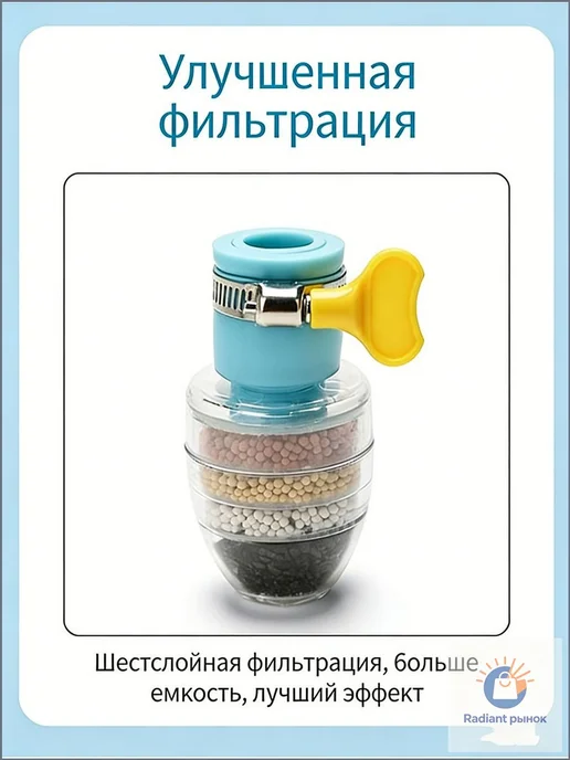 Фильтр для воды на кран кухонный, синий, фото 5