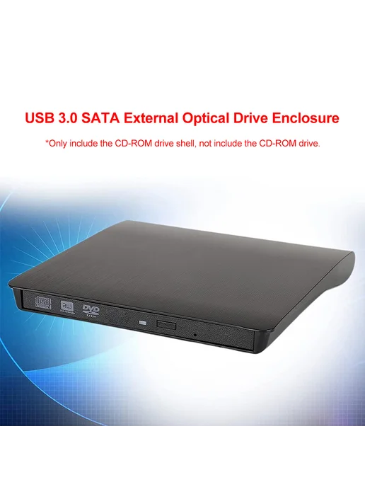 USB 3.0 SATA внешний Enclosure для DVD CD-ROM RW черный, черный, фото 3