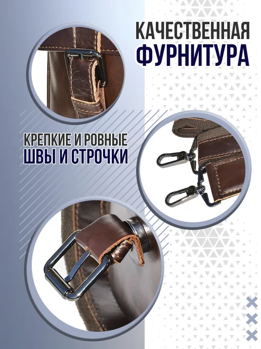 ZINIMSK Кожаный портфель под ноутбук, коричневый, фото 8