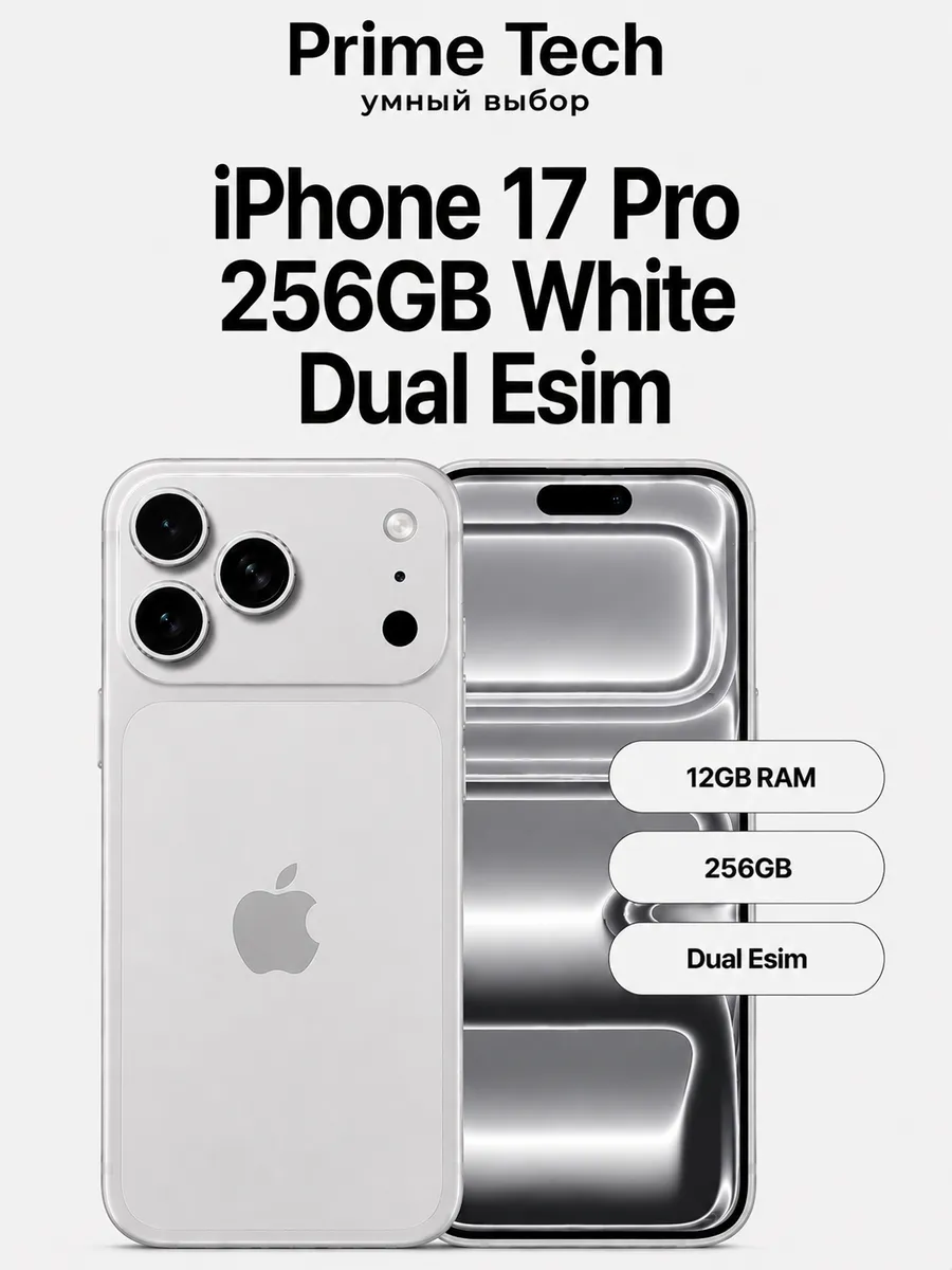 Смартфон iPhone 17 Pro 256GB White Dual Esim Apple 1244486910 купить в интернет‑магазине Wildberries