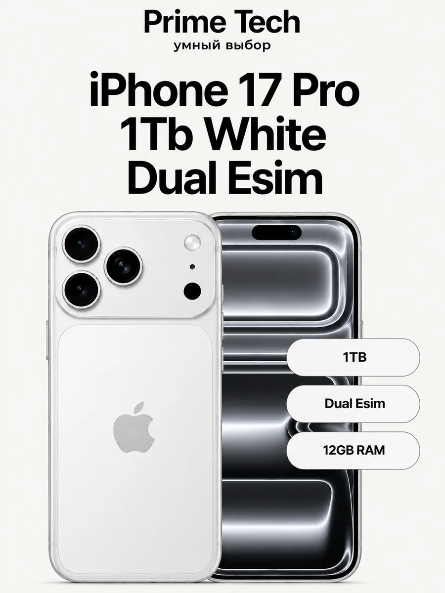 Смартфон iPhone 17 Pro 1Tb White Dual Esim Apple 1244487032 купить в интернет‑магазине Wildberries