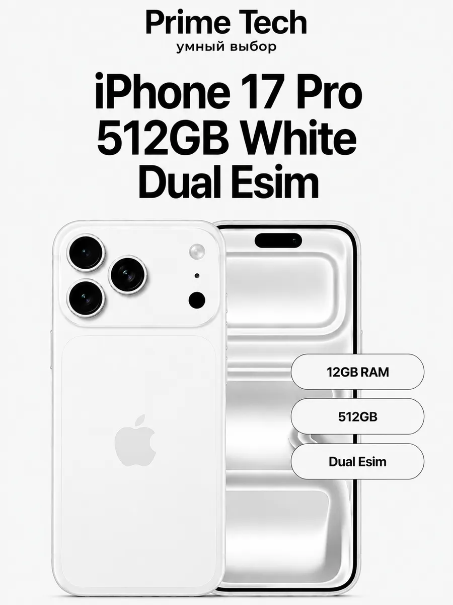 Смартфон iPhone 17 Pro 512GB White Dual Esim Apple 1244487037 купить в интернет‑магазине Wildberries