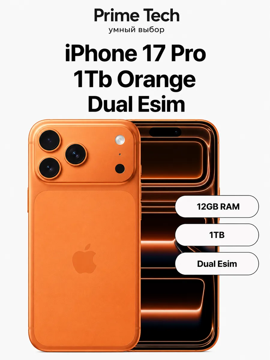Смартфон iPhone 17 Pro 1Tb Orange Dual Esim Apple 1244487239 купить в интернет‑магазине Wildberries