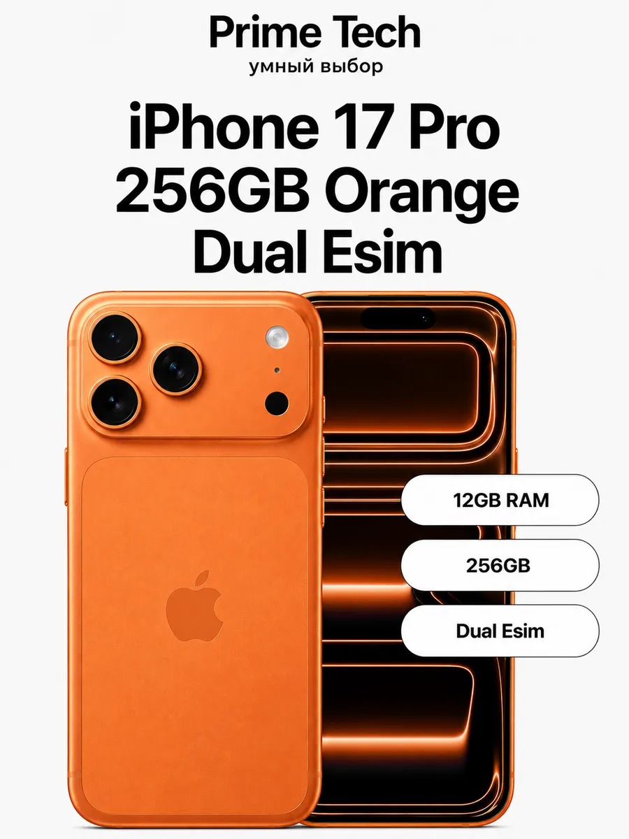 Смартфон iPhone 17 Pro 256GB Orange Dual Esim Apple 1244487300 купить в интернет‑магазине Wildberries