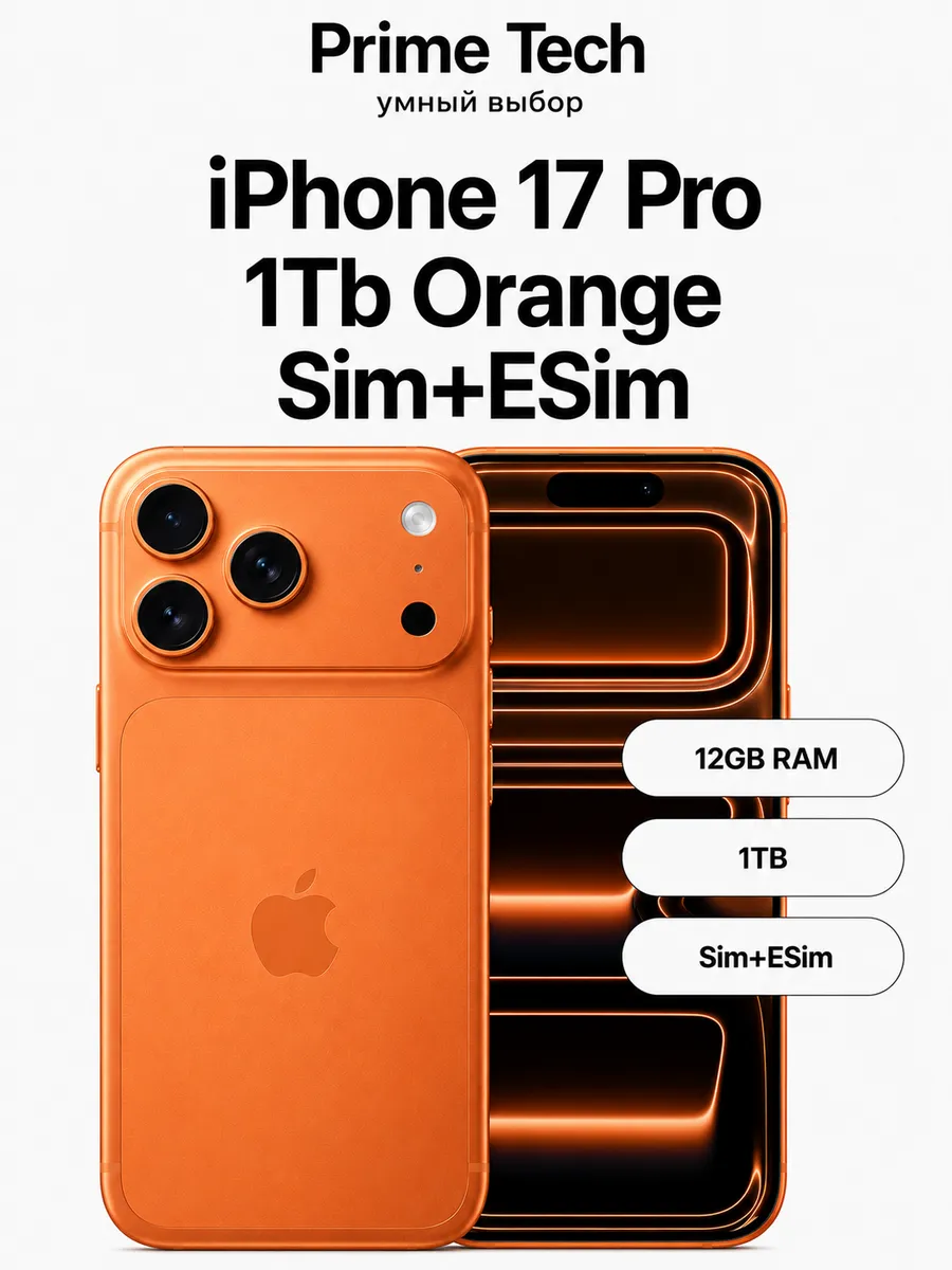 Смартфон iPhone 17 Pro 1Tb Orange Sim+ESim Apple 1244487407 купить в интернет‑магазине Wildberries