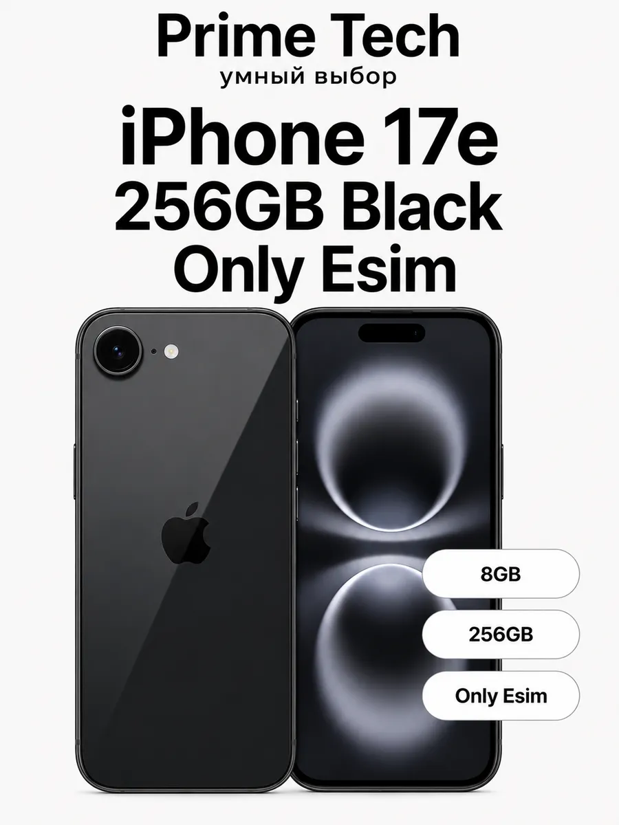 Смартфон iPhone 17е 256 Black Only Esim Apple 1244487813 купить в интернет‑магазине Wildberries