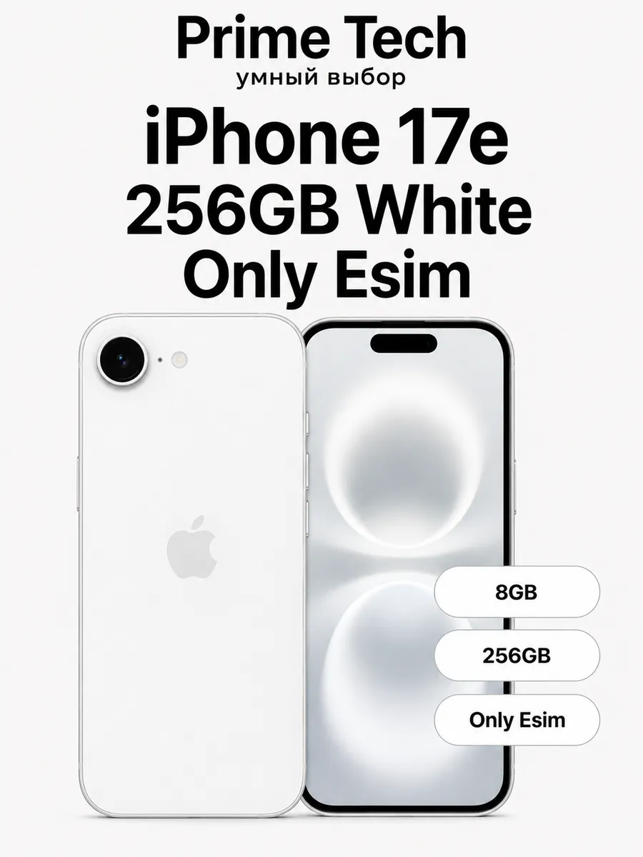 Смартфон iPhone 17е 256 White Only Esim Apple 1244487834 купить в интернет‑магазине Wildberries