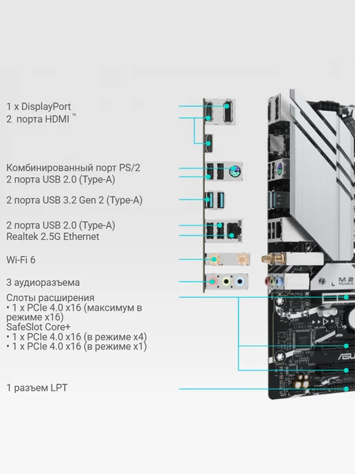 ASUS PRIME Материнская плата LGA1700 B760M-A WIFI DDR5, черный, фото 2