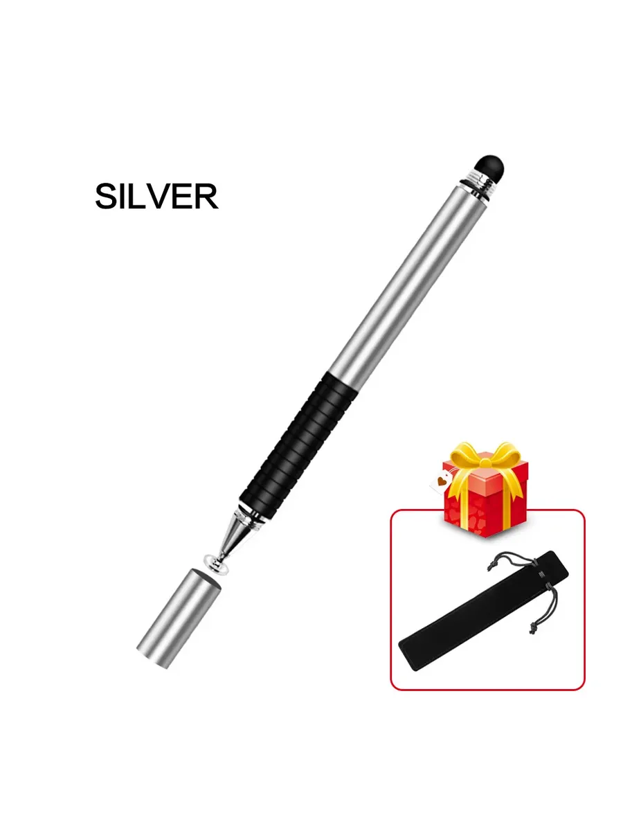 FONKEN Стилус 2 в 1 для смартфонов и планшетов silver stylus