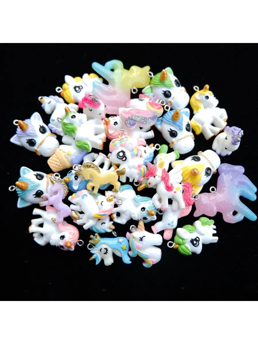 Набор шармов Белый, mix unicorn, 10 шт.