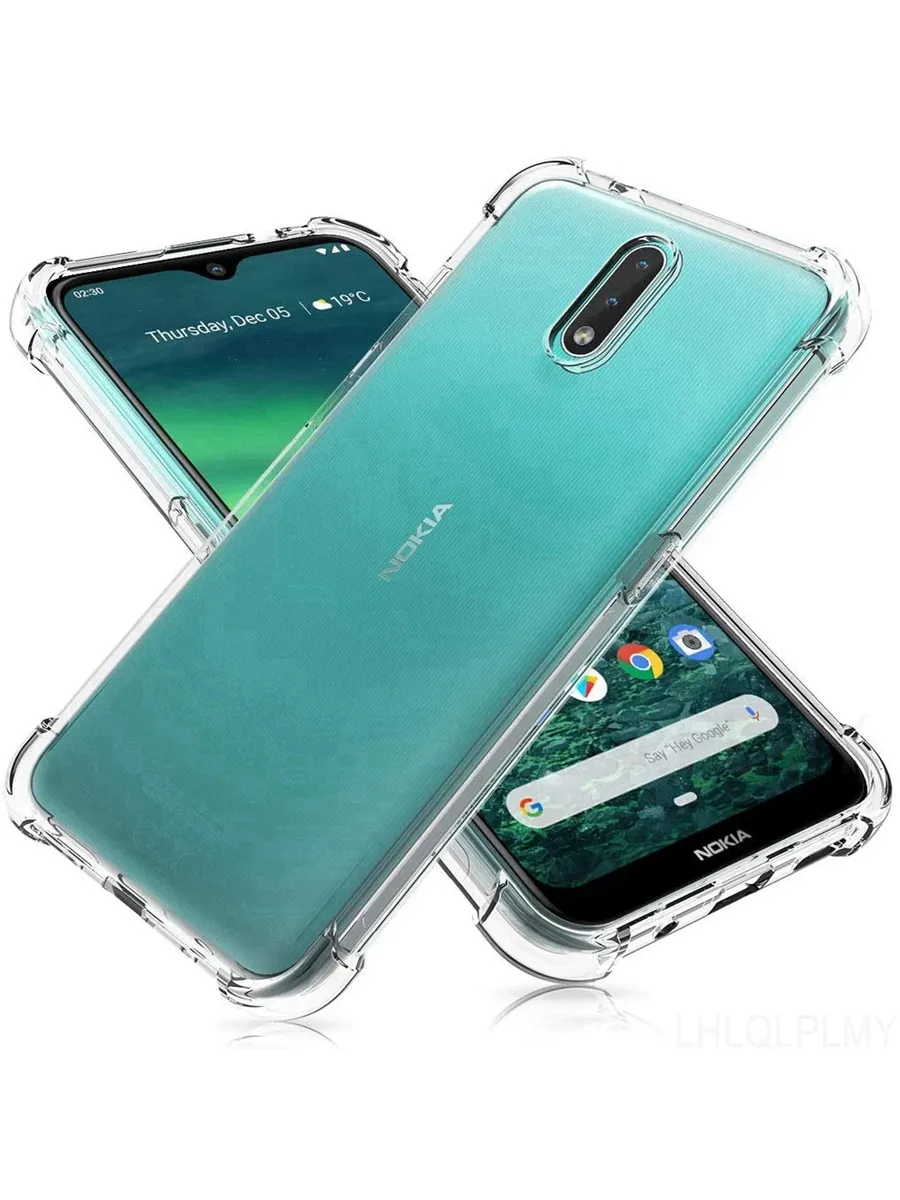 Чехол для Nokia 2.4, силиконовый, противоударный, прозрачный