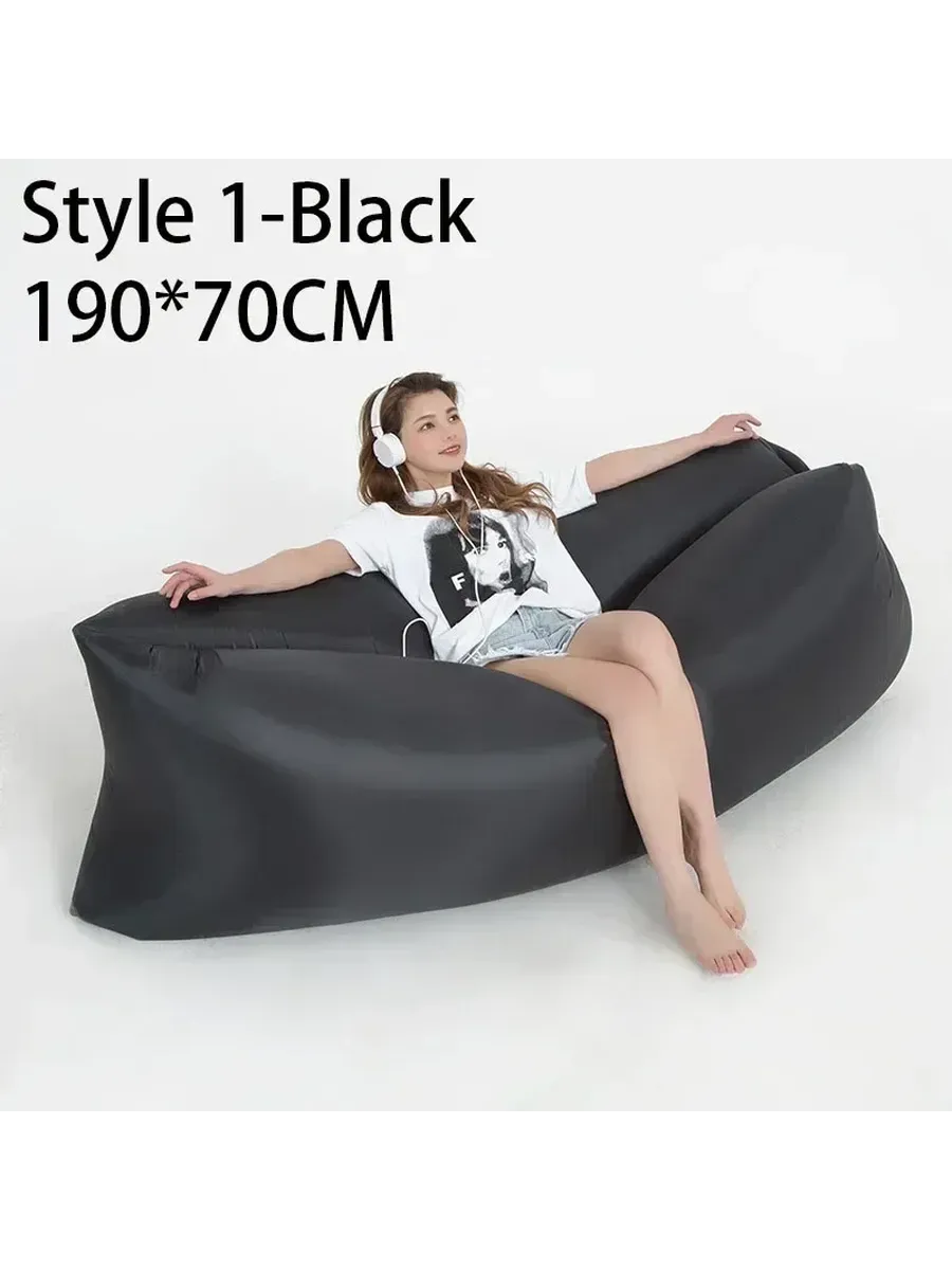 Надувной диван-кровать Oxford 190x70 см Черный, Style 1 Blac