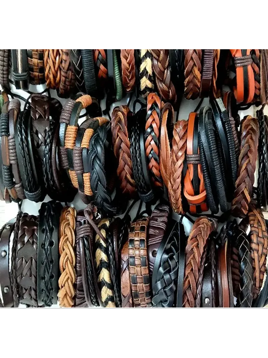 Кожаные плетеные браслеты барryschmuck, оптом