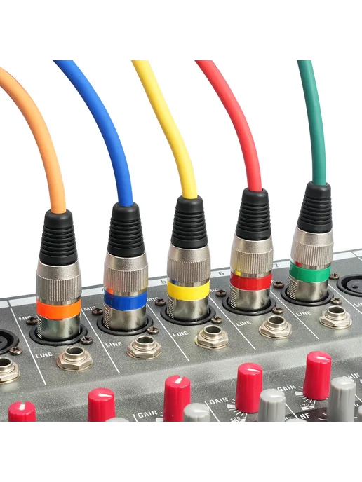 10 шт кабель XLR-XLR для микрофона, многоцветный, 1м, 10 шт, 1 м, фото 3