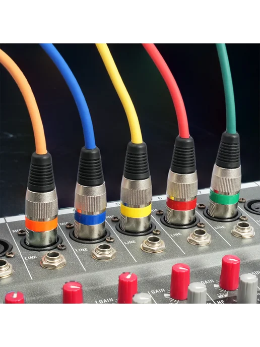 10 шт кабель XLR-XLR для микрофона, многоцветный, 1м, 10 шт, 1 м, фото 5