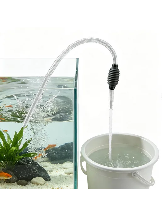 Сифон для аквариума, ручной, для очистки дна и замены воды, вариант, фото 6