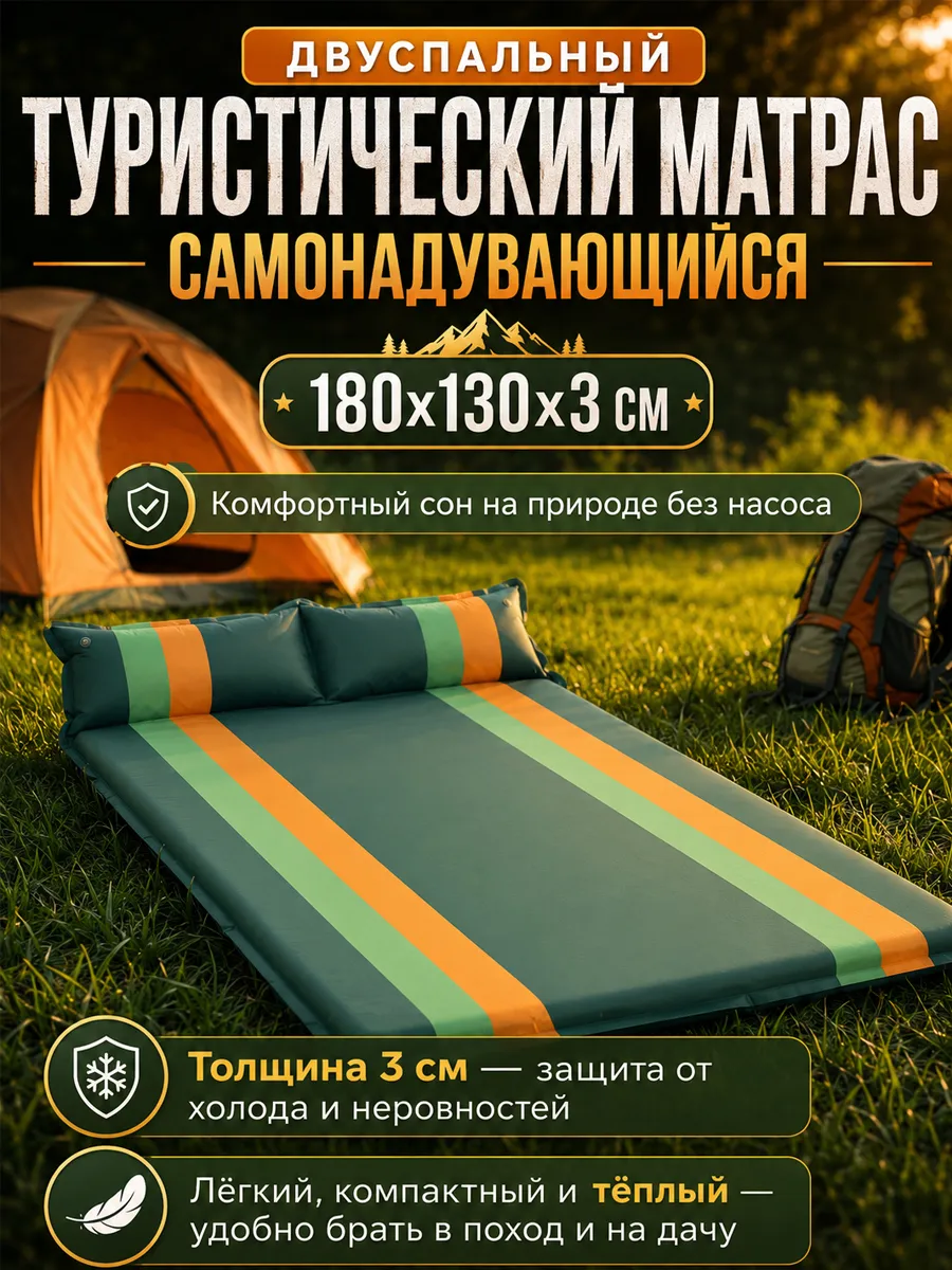 Коврик-матрас туристический для палатки самонадувающийся