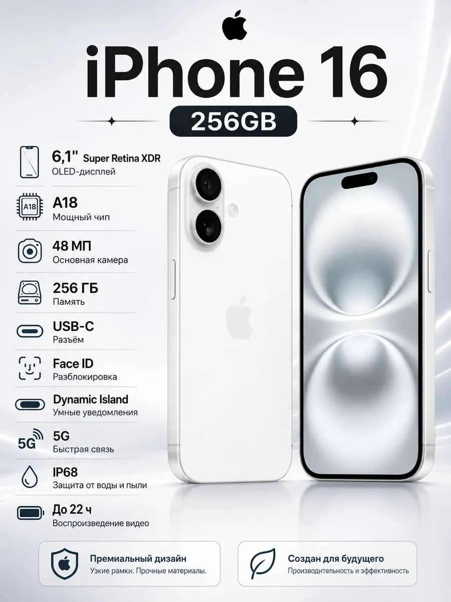 iPhone 16 256GB White, витринный образец