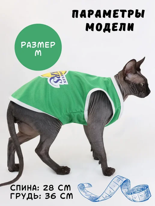 Одень кота Одежда для кошек майка спортивная, зеленый, фото 2