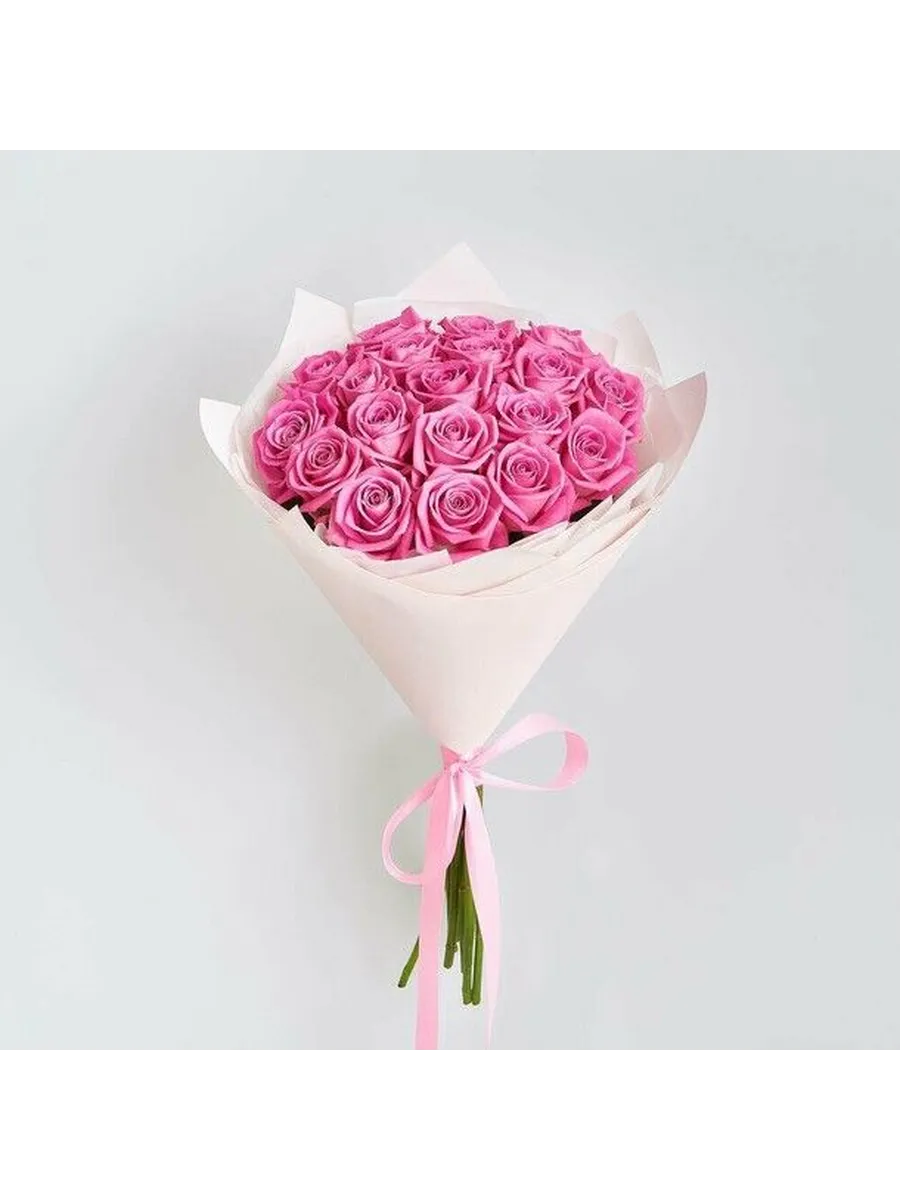 Букет Well Flowers "Весенние розы", 21 розовая роза