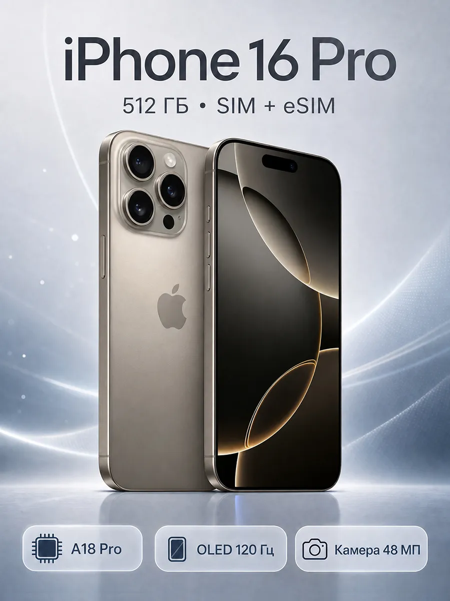 Apple Смартфон iPhone 16 Pro 512 ГБ SIM+eSIM