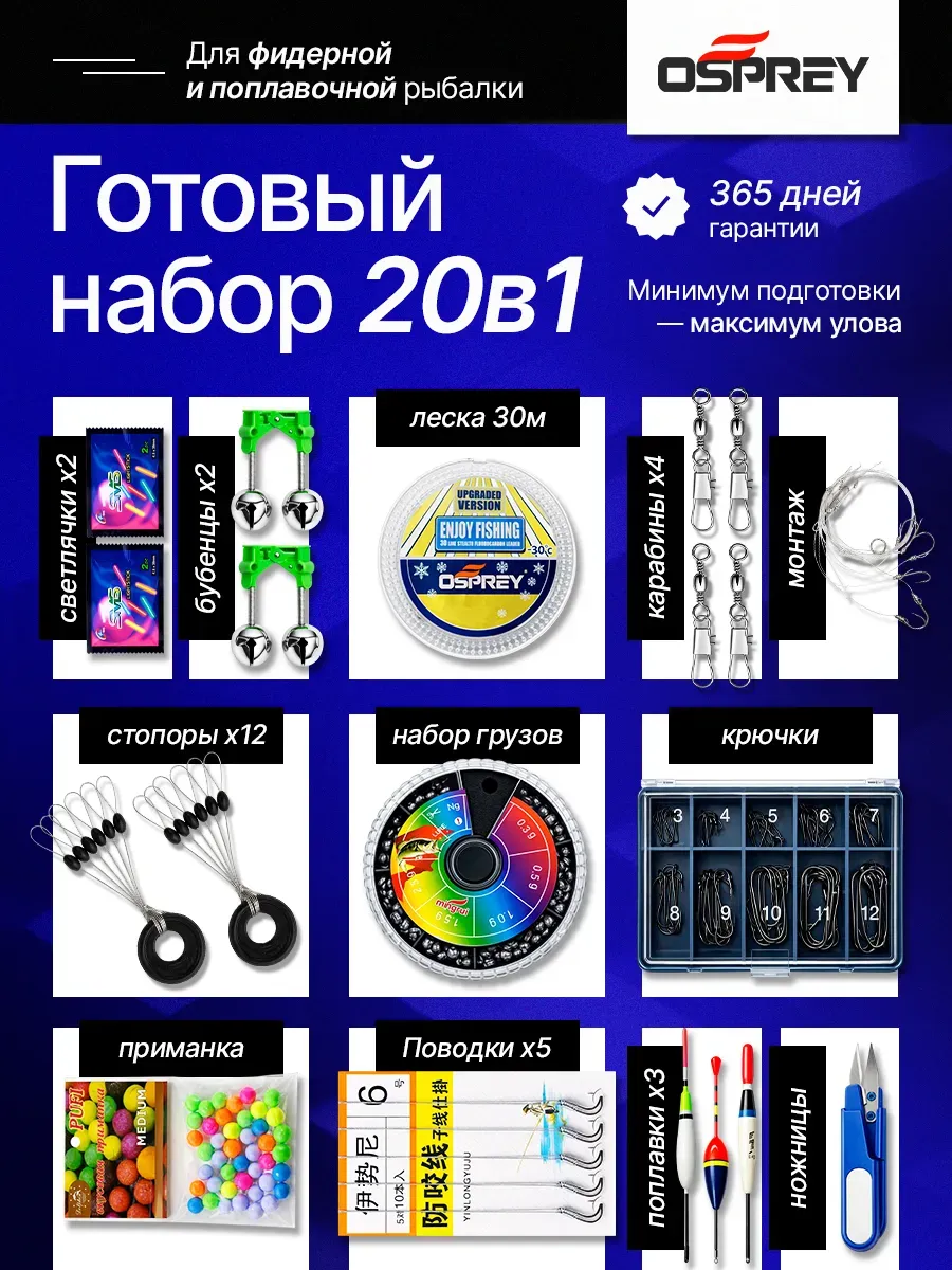 Рыболовный набор подарочный для рыбака поплавочные снасти