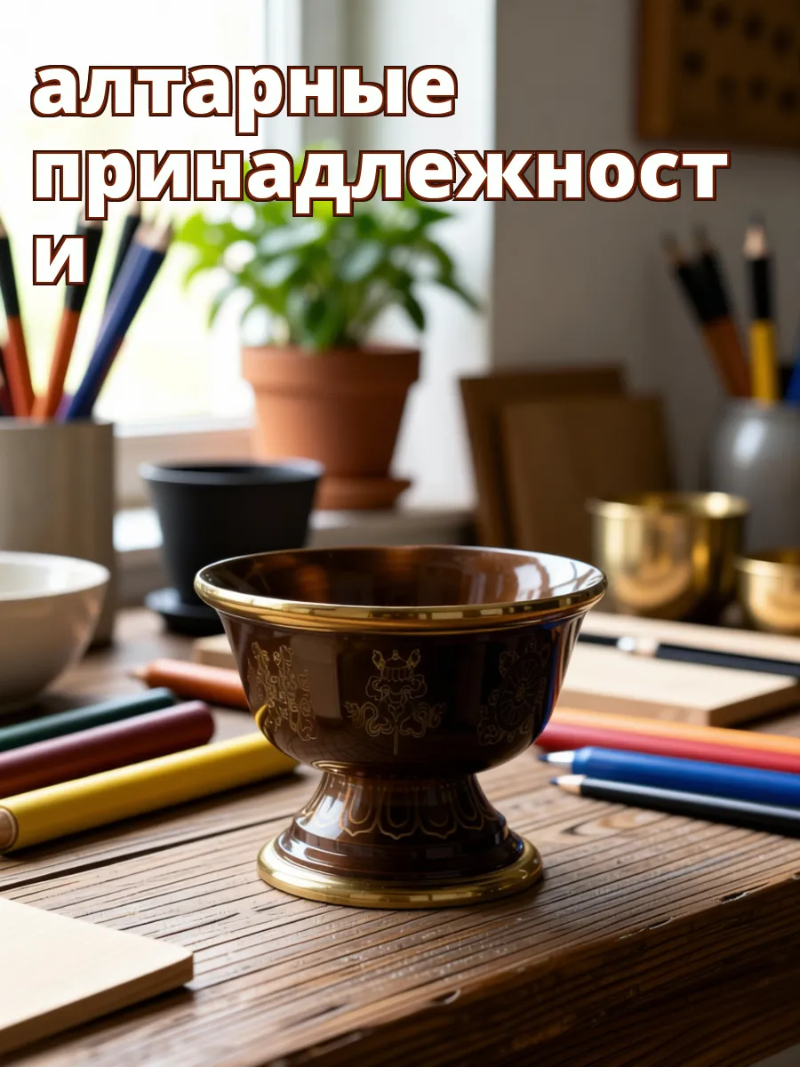 Чаша из меди для воды, кофейный цвет