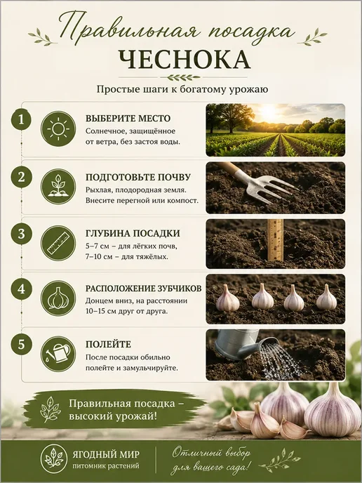 Питомник «Ягодка» Чеснок Богатырь на посадку, 0.5 кг, 0,5 кг, фото 5