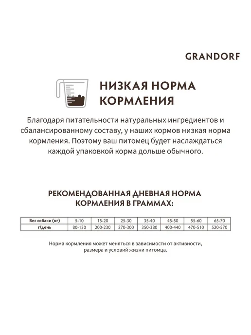 Сухой корм Grandorf' Белая для собак, крупные, средние, рыба, 1 кг, фото 2