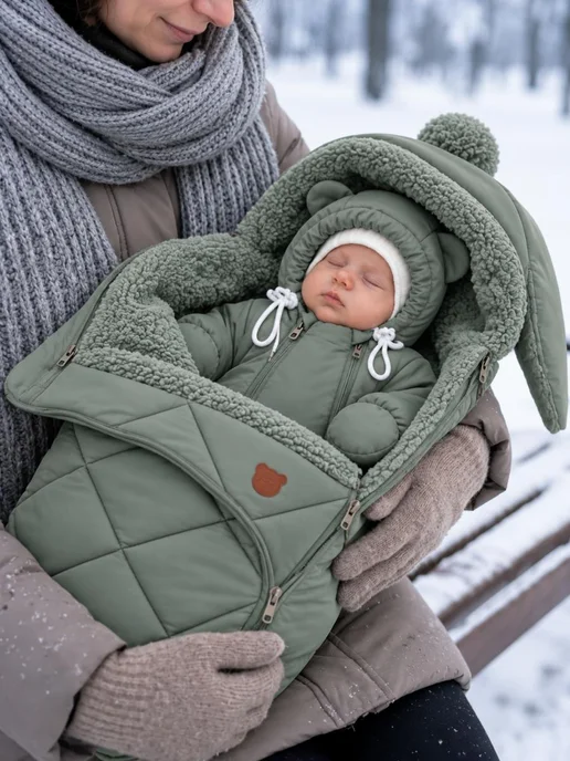 DANA baby Комплект на выписку конверт и комбинезон для новорожденных, зеленый