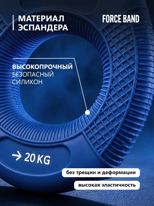 FORCE BAND Эспандер кистевой для рук 2 нагрузки силиконовый 15-20 кг, 1520 кг, фото 7