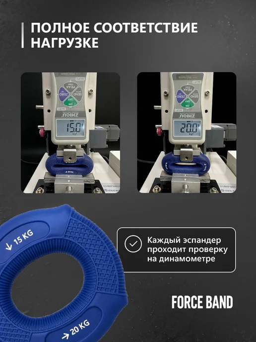 FORCE BAND Эспандер кистевой для рук 2 нагрузки силиконовый 15-20 кг, 1520 кг, фото 8