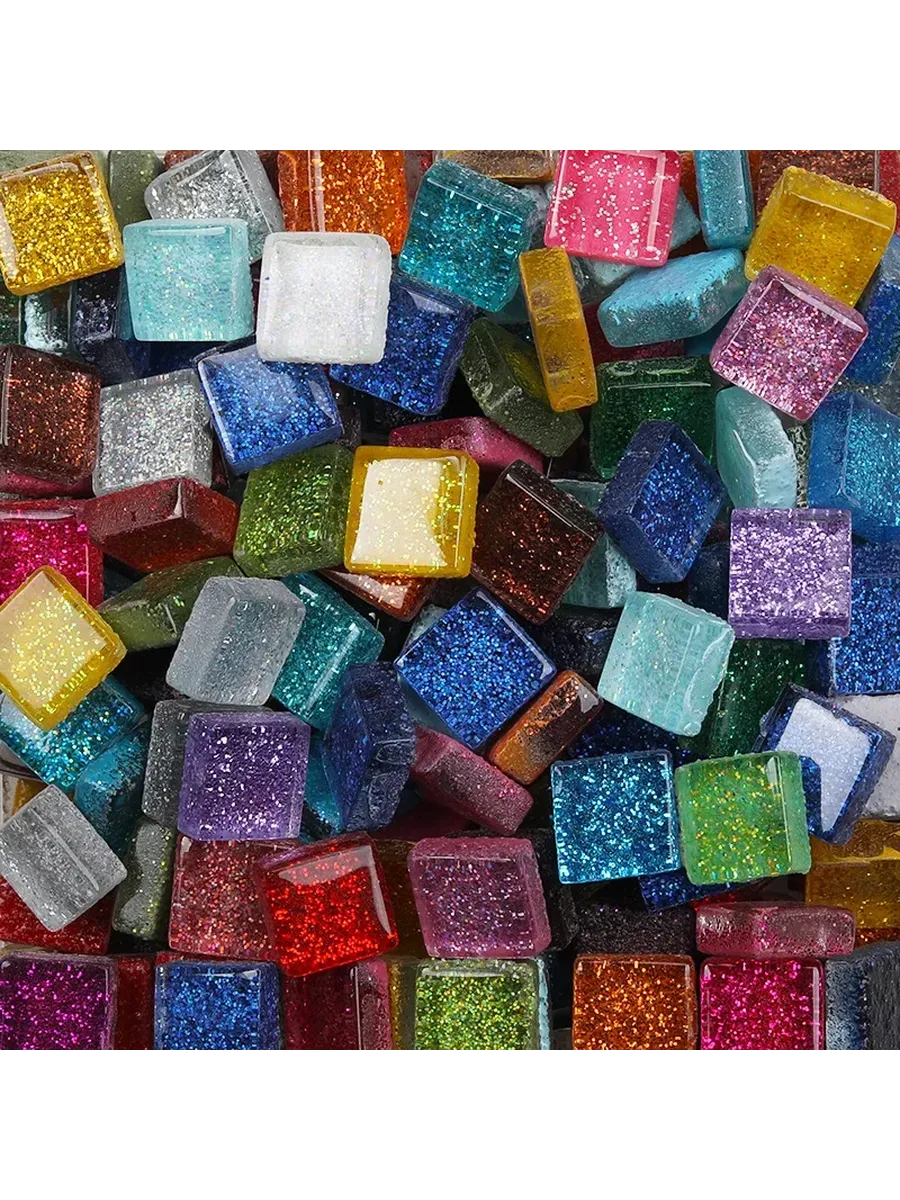 Мозаика стеклянная 9x9 мм, mixed color, 50 шт
