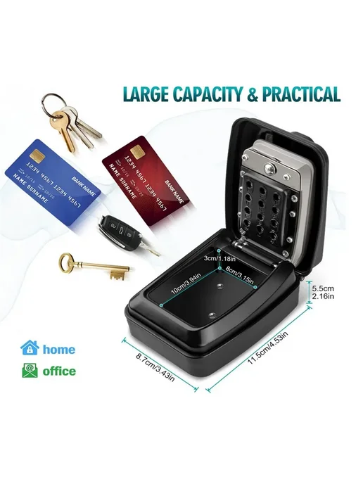 ELESABOX Настенный сейф для ключей серый, серый, фото 7