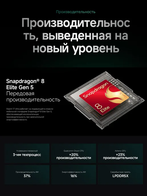 Смартфон Xiaomi 17 Ultra 16/512 ГБ, черный, фото 6
