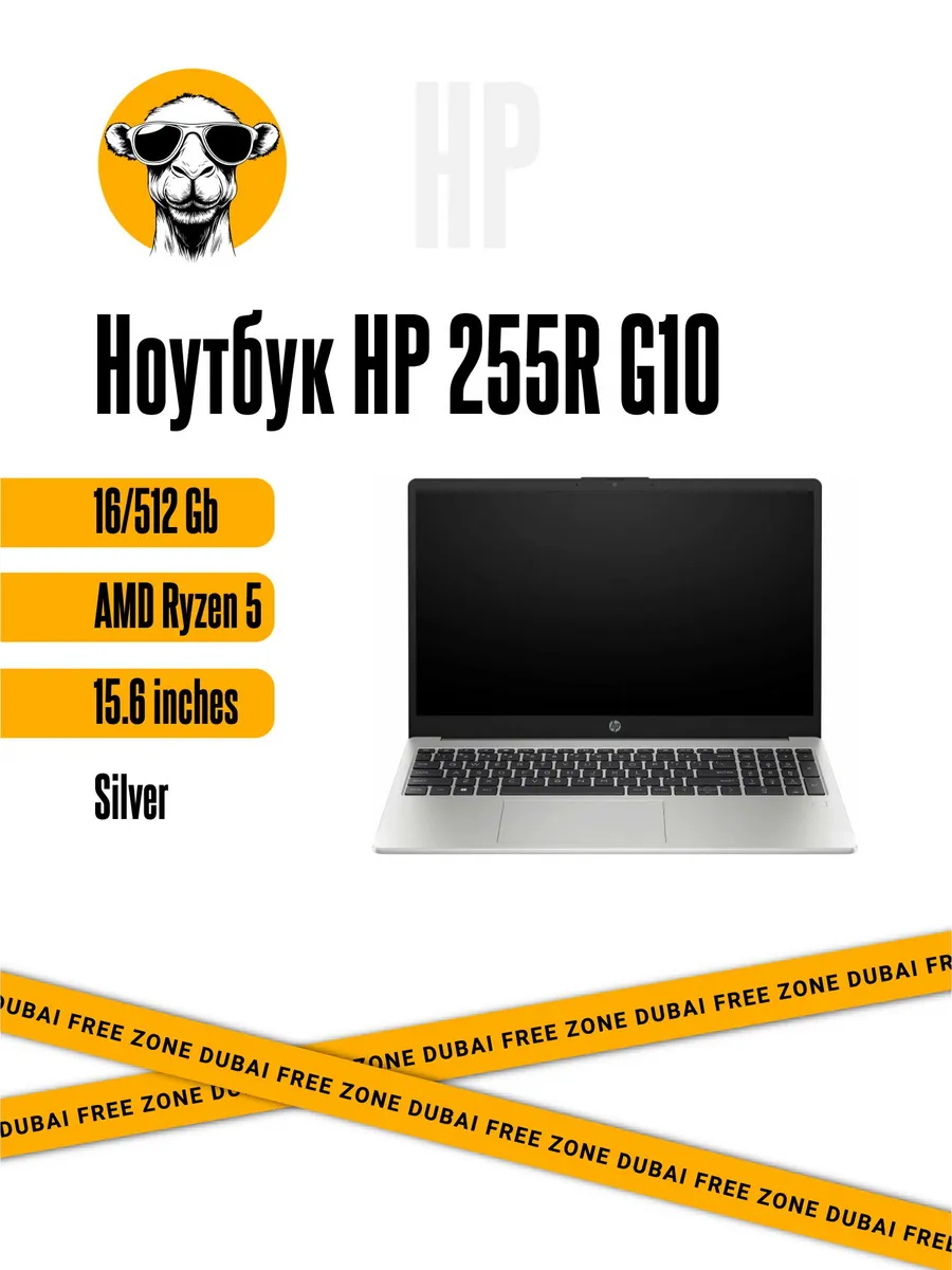 HP 255R G10 15.6 AMD Ryzen 5 7535U 16 512Gb Silver