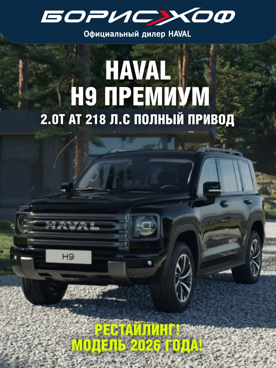 H9 ПРЕМИУМ 2.0 AT 4WD (218 л.с.) 2026 год Цвет - Черный