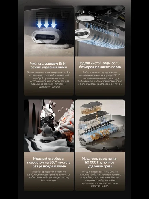 TROUVER Робот-пылесос (Deerma) Z50 Ultra, черный, черный, фото 6