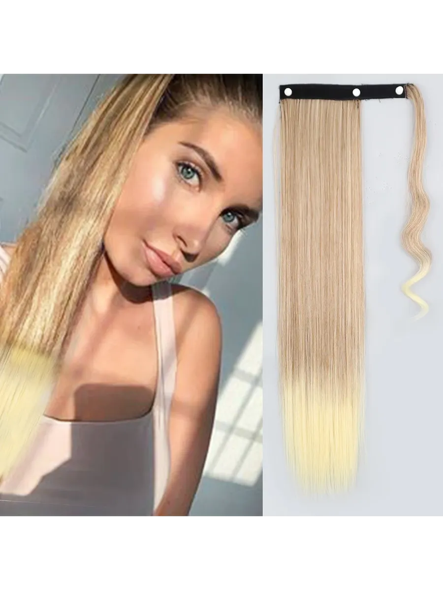 MERISIHAIR синтетические длинные прямые волосы на заколке дл