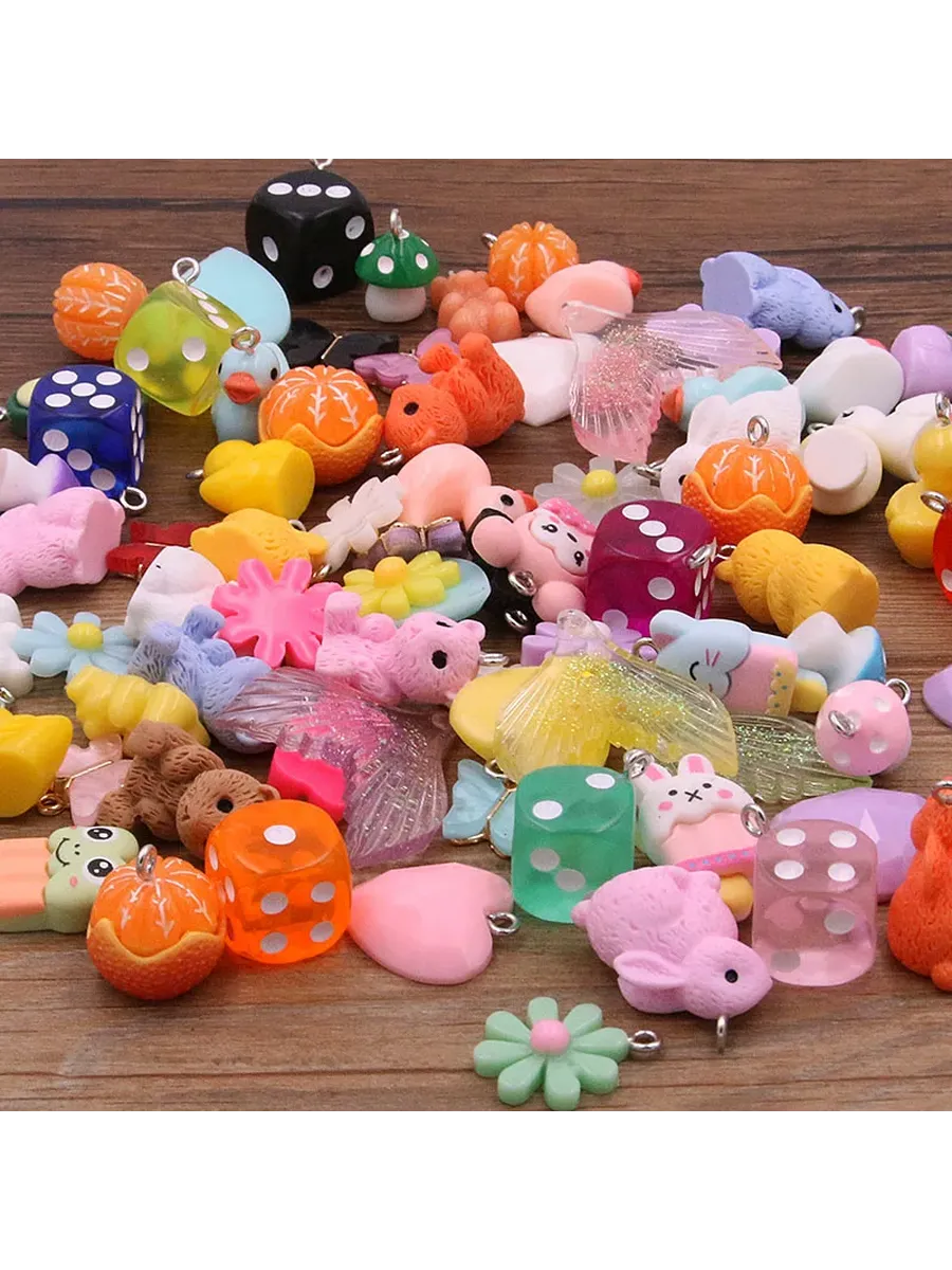 Шармы PULCHRITUDE 10 шт., Mix окраски металла, 27 стилей