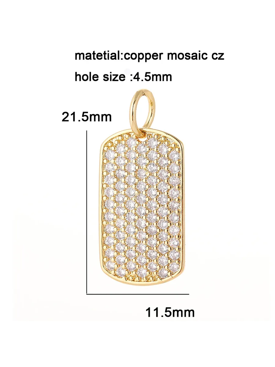 Шарм из меди с CZ, 21.5x11.5 мм, отверстие 4.5 мм, AC210001G