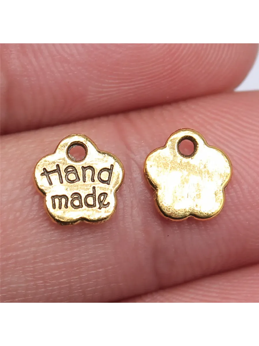 Шармы "Hand made", цинковый сплав, 8mm-Gold