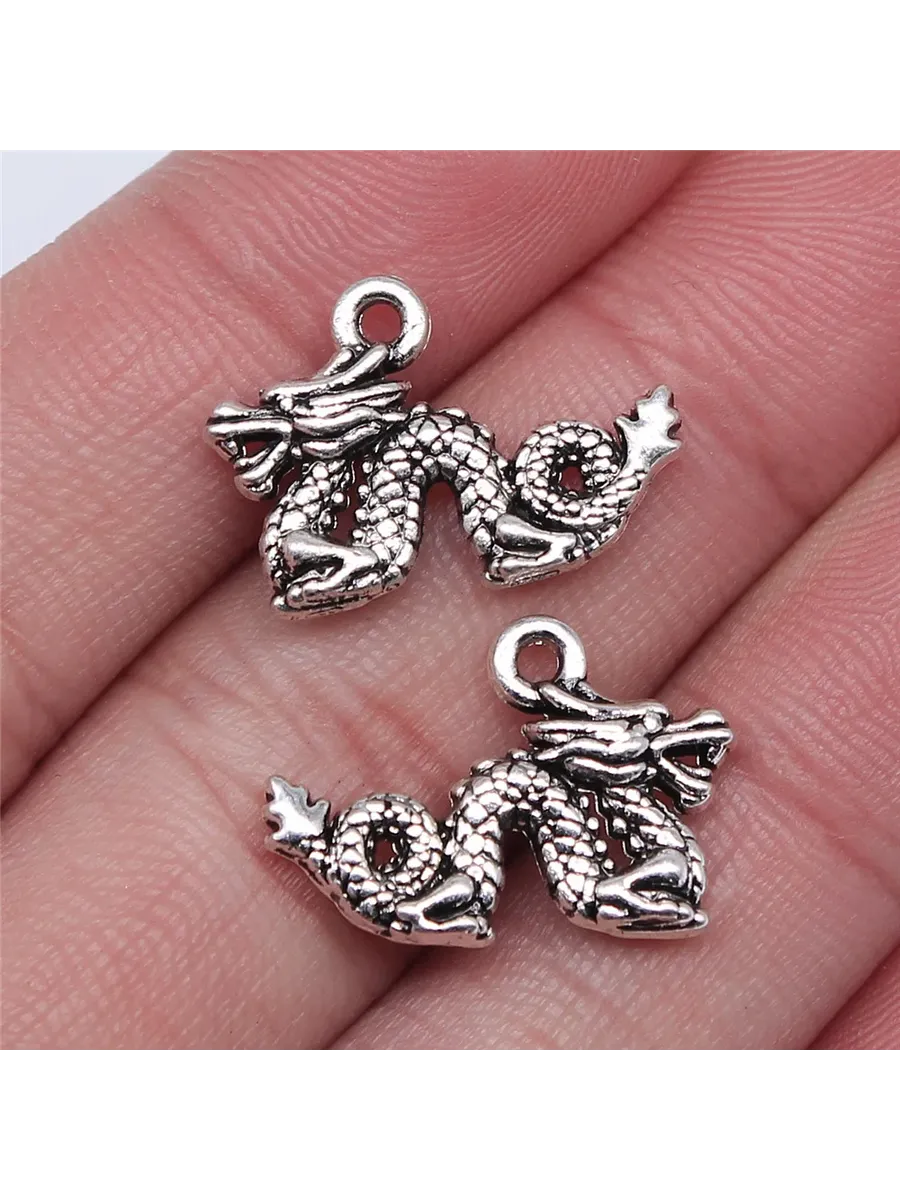Шармы дракон цинковый сплав 10 шт Irelia 21x15mm-Silver