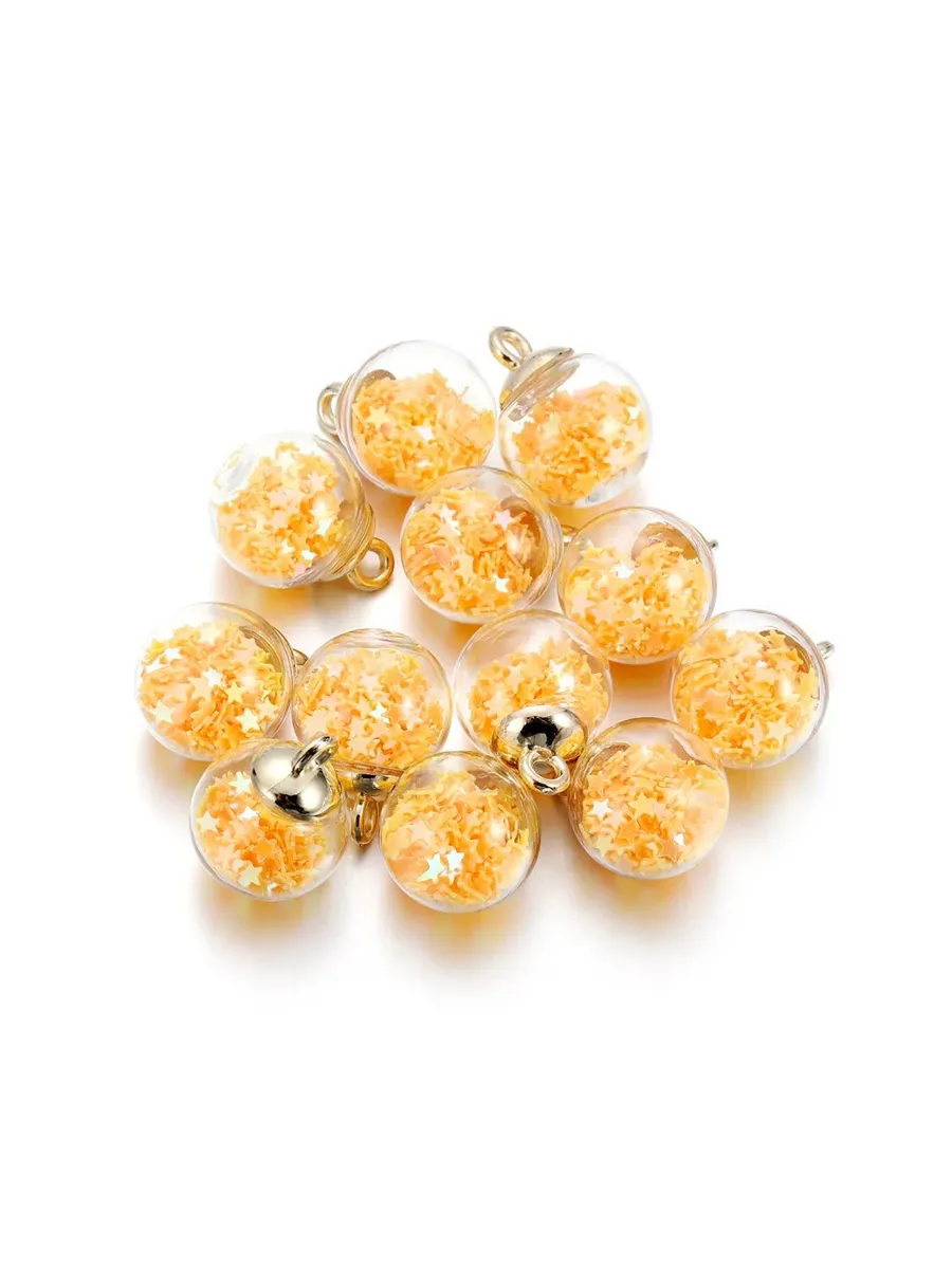 Шармы St.kunkka со звездами, стекло, 10 шт, Yellow star