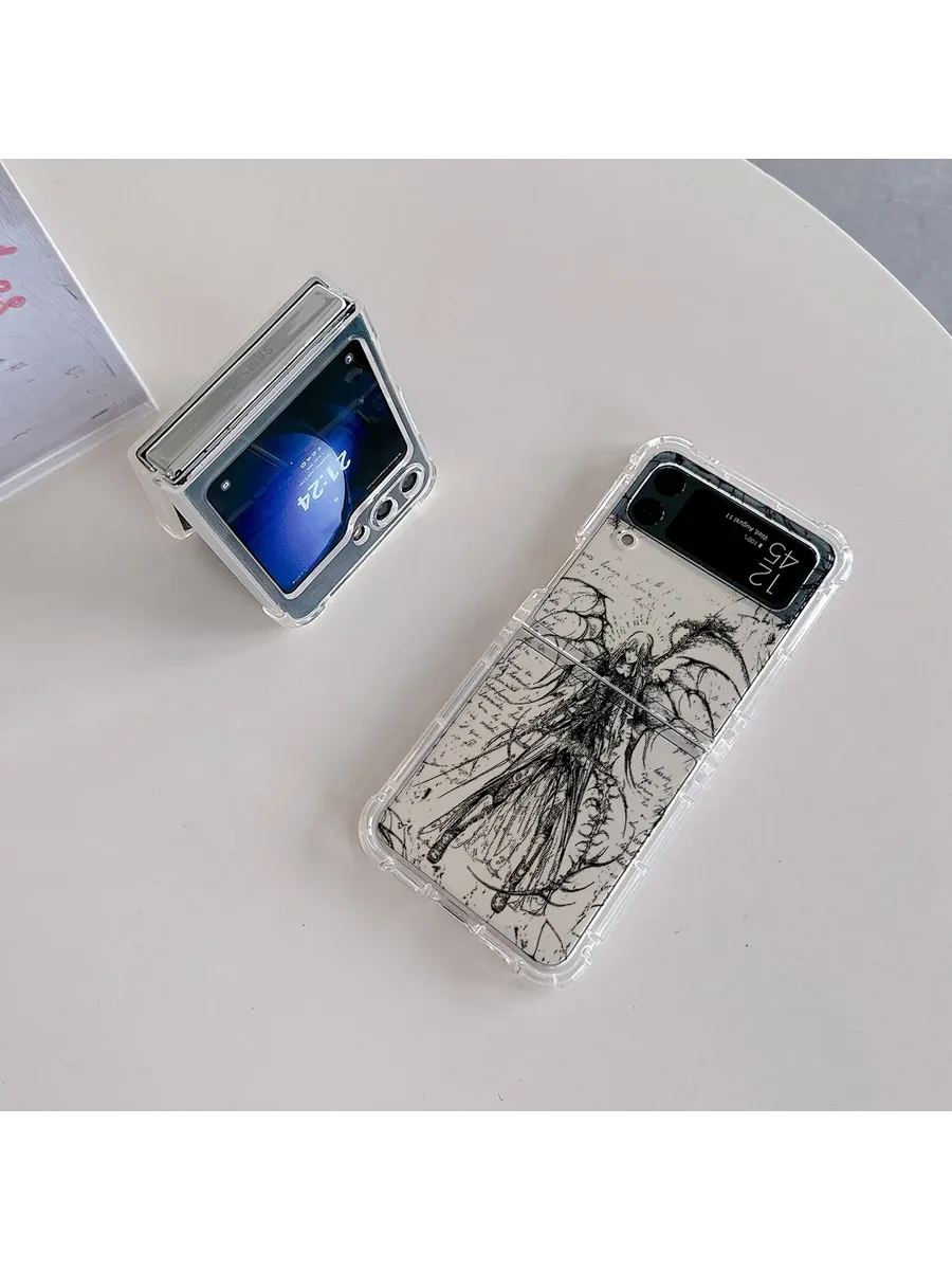 Чехол для Samsung Galaxy Z Flip 4 с принтом ангела, ZDK-1903