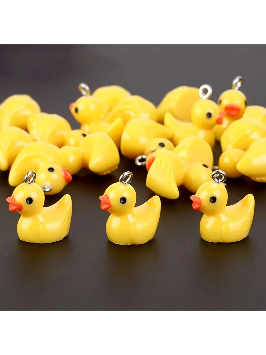 10 шт., шармы желтые уточки 3D