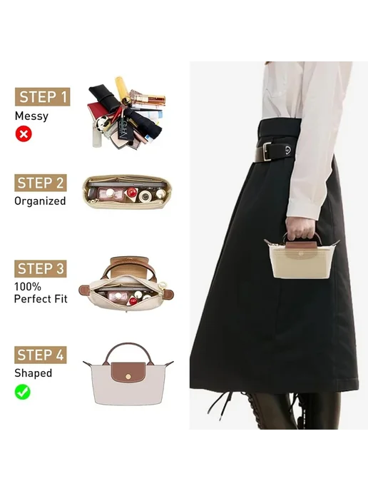 Органайзер для сумки Longchamp Mini-H, коричневый, коричневый, фото 6